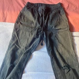 Aerie Chambray Distressed Pant